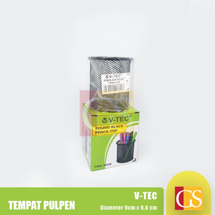 

Pen Stand / Pencil Cup / Tempat Pulpen Alat Tulis Jaring Besi Bulat V-Tec 802/B