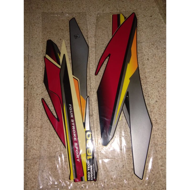 striping sticker lis standar motor honda gl pro 1997 merah kuning