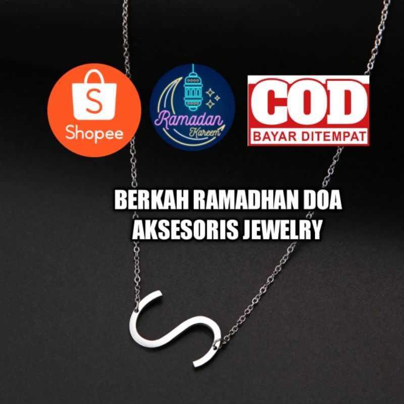 PROMO!!kalung nama inisial titanium