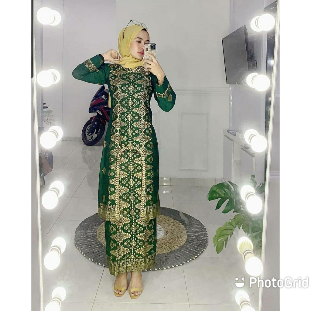 SETELAN TUNIK ADELIA SONGKET BATIK JUPRI BATIK COUPLE(ADA UNTUK SERAGAM KELUARGA CHAT ADMIN YA