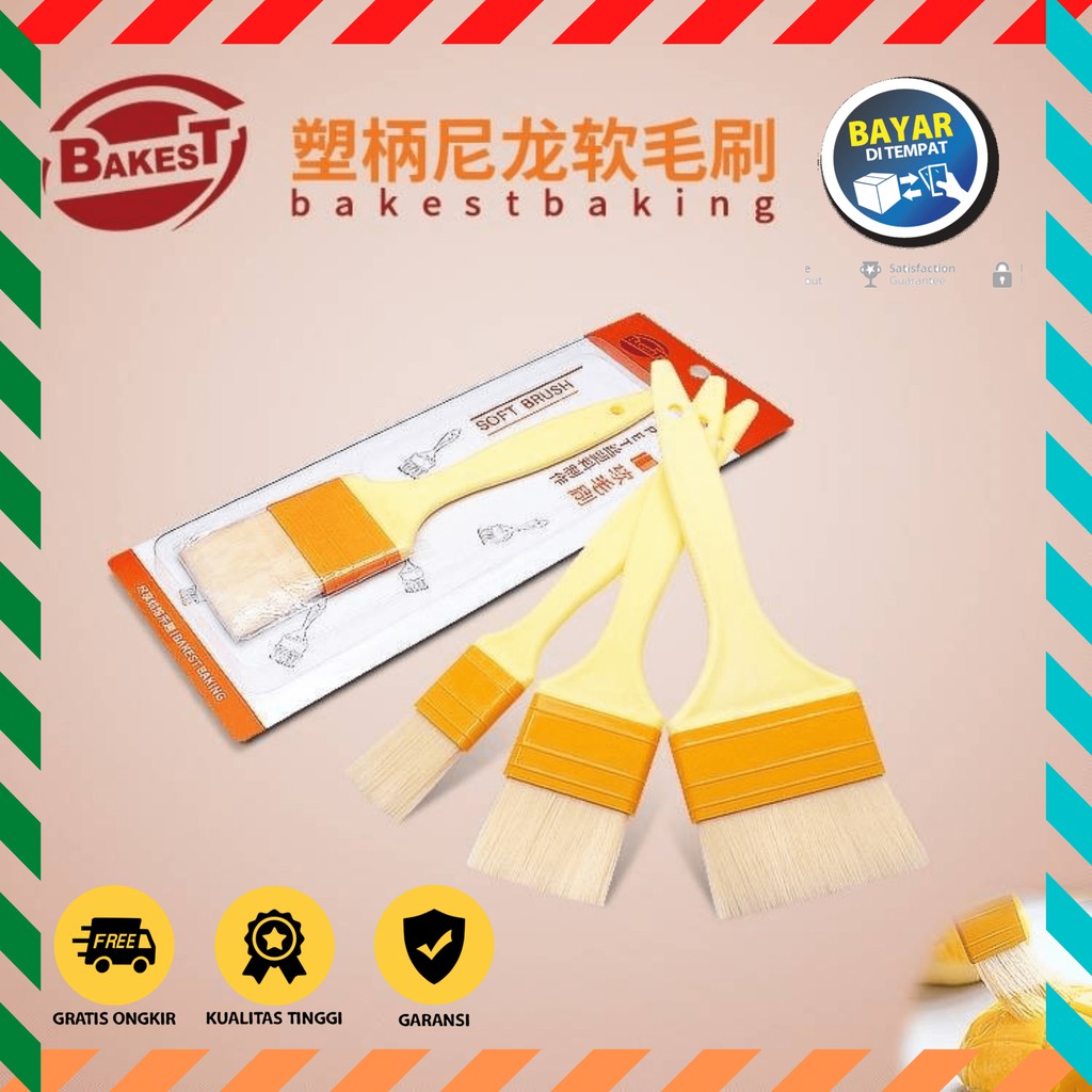 Bakest Soft Baking Brush / Kuas Kue Halus Bulu Domb - Large