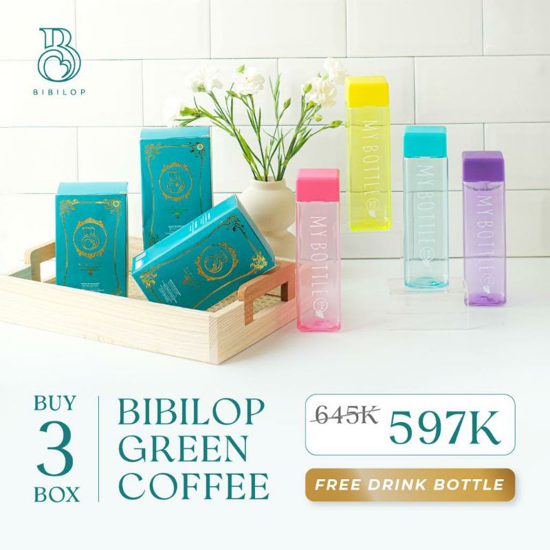 Bibilop - Paket 3 Box Fiber Detox Slimming Coffee Free Straw + 1 Cup Bibilop Coffee Scrub -Missflolaks-