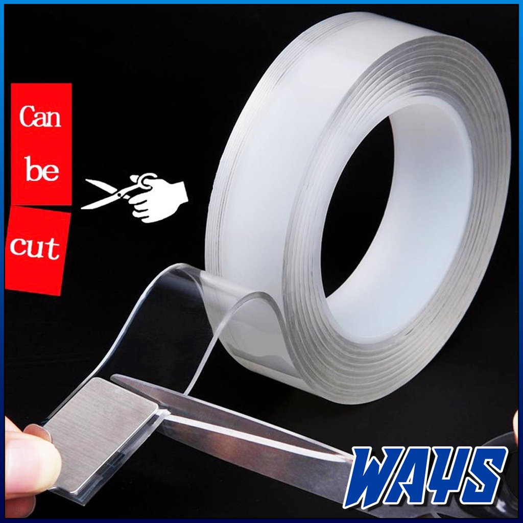 [Z151] Nano Double Tape Doubletape Lakban Bening Transparan 1M 2M 3M 5M Tebal 2MM Reuseable Waterproof