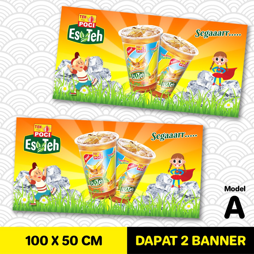 Jual Banner Teh Poci Es Teh Paket 2 Banner Termurah Indonesiashopee