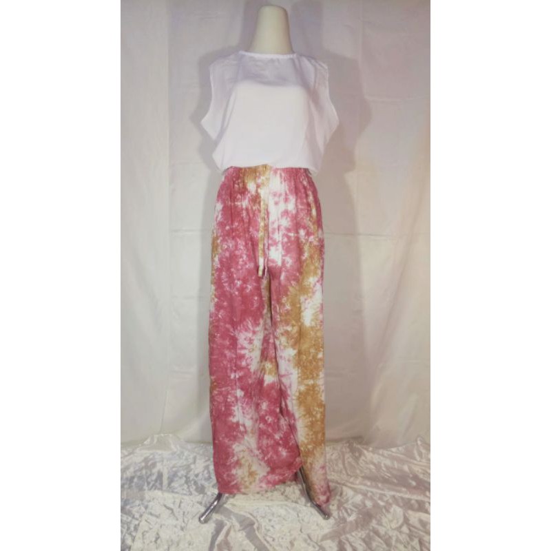 Kulot Tie Dye/Celana Kulot/Celana Tie Dye/Kulot Bali/Tie Dye Pink