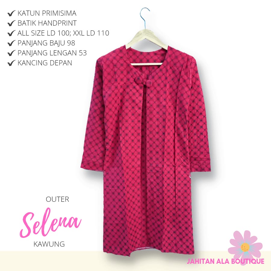 SELENA KAWUNG Long Cardigan Long Outer Batik Modern
