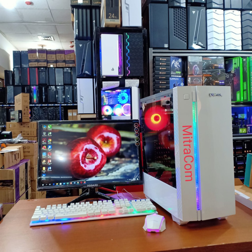 Pc gaming editing core i5 lengkap monitor 19 inch siap pakai