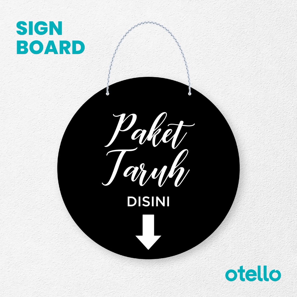 Otello Signage Gantungan Paket Taruh Disini Sign Board Rantai Akrilik Papan Tanda Gantung Label Petunjuk Ojol Rumah