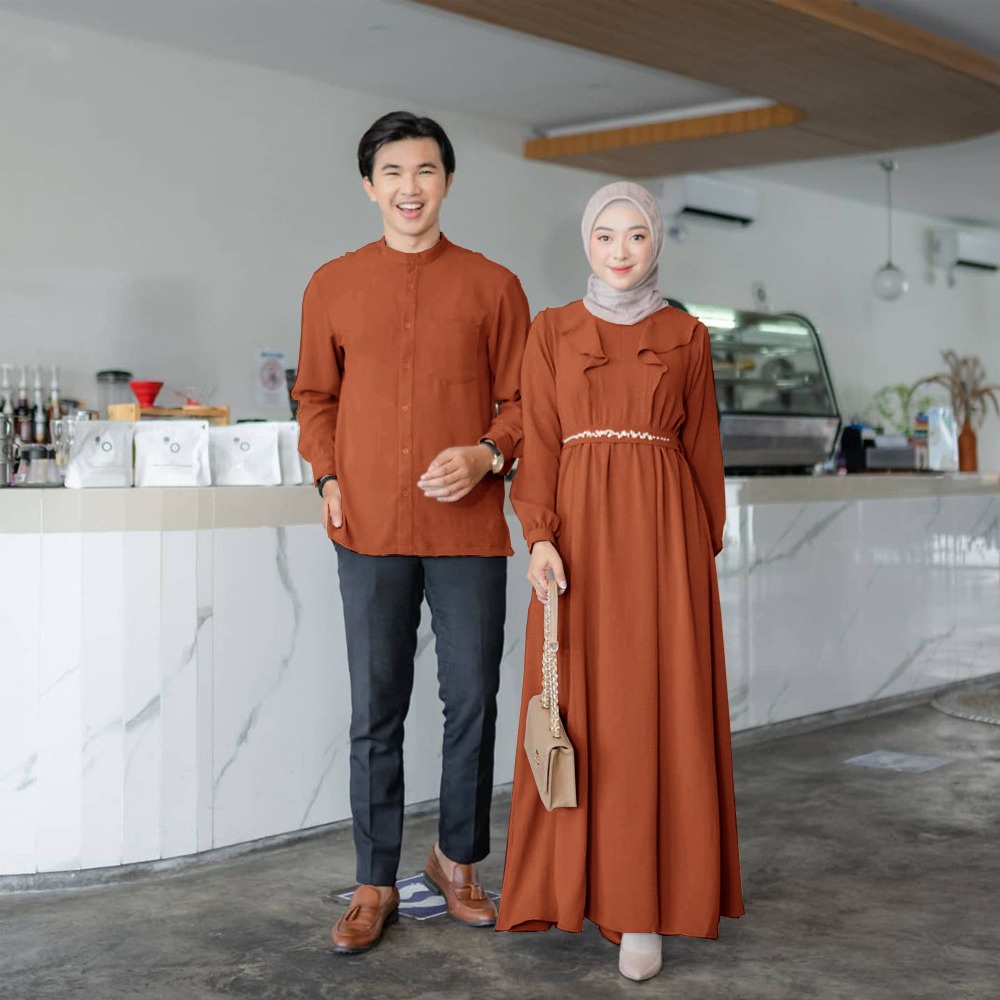 JYACOLECTION-BAJU COUPLE TERBARU-BAJU PASANGAN MUSLIM-COUPLE LEBARAN TERBARU-COPEL SYARI LEBARAN