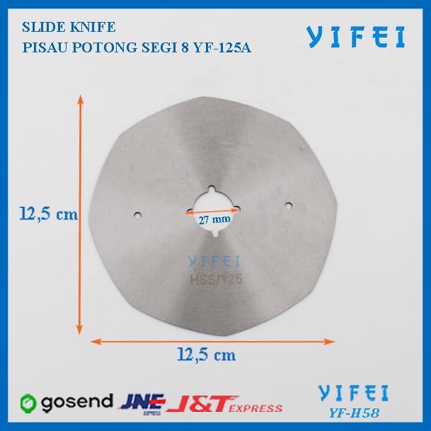 SLIDE KNIFE/BLADE YIFEI YF-H58/PISAU POTONG SEGI 8 YF-125A/HSS-125