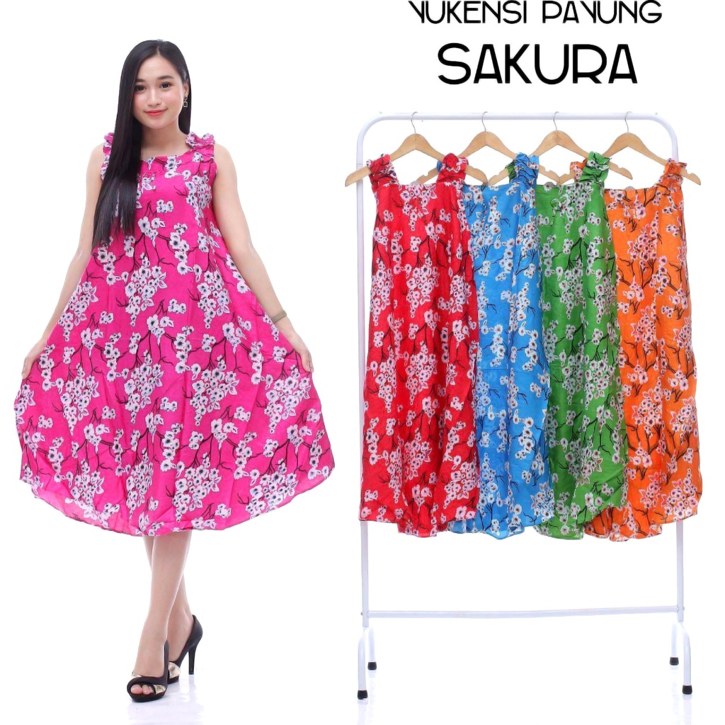 BATIK WANITA KEKINIAN DASTER RAYON YUKENSI  ( BLASTER POLKA GARDEN SHABBY MONOCROM AURORA MALIKA SAKURA ) BUMIL MURAH ADEM-YKS PAYUNG SAKURA