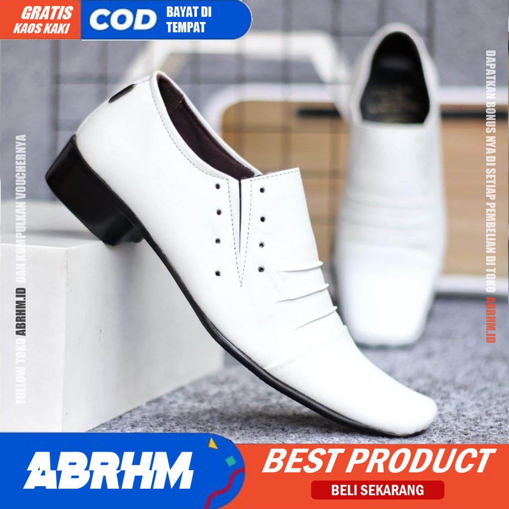 ABRHM x RAMPLE Sepatu Pantofel Kulit Asli Formal Kerja Kantor Pria Cowok