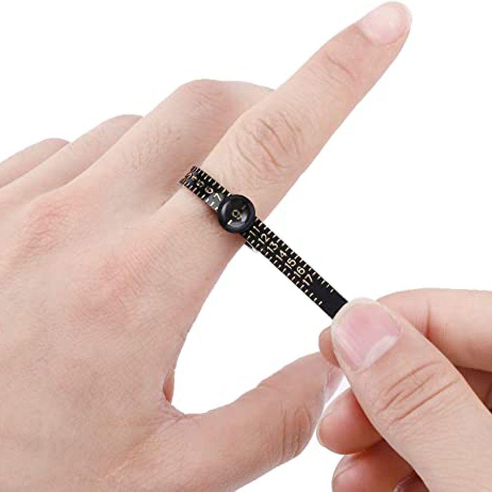 Top Ring Sizer Measure Black With Magnifier Ukuran As Asli Tester