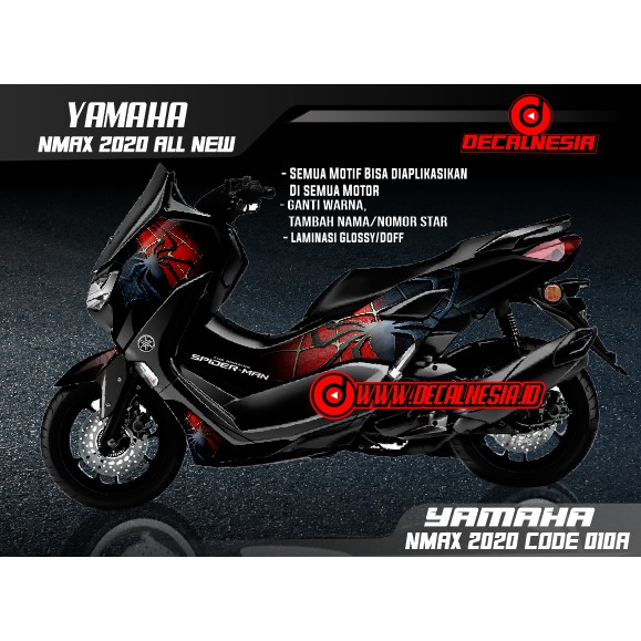 Decal Sticker Motor Yamaha Nmax New 2020 facelift Modifikasi Variasi Aksesoris Full Body Spiderman