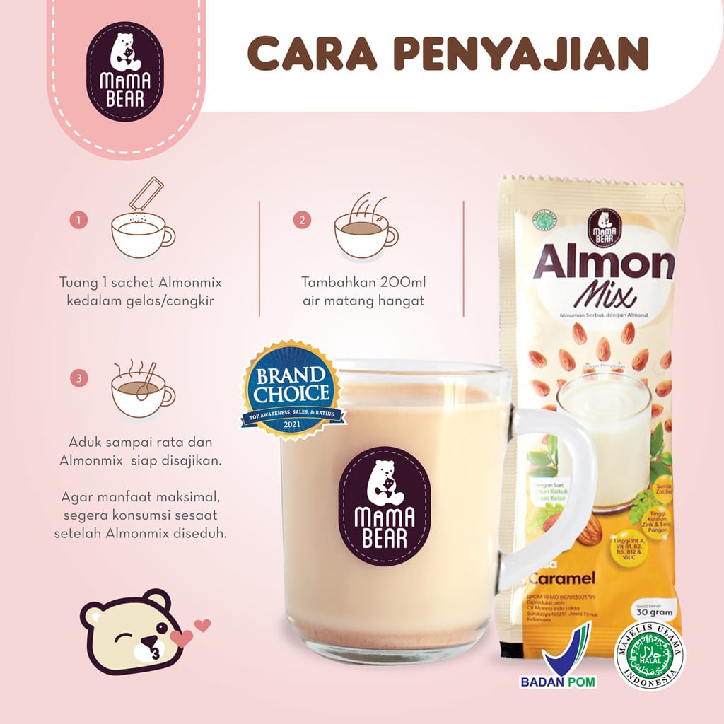 (BEST SELLER!!) MAMA BEAR ALMOND MIX/ MINUMAN ALMOND / mamabear / asi / almond asi booster / almond milk / mom uung / momuung / teh pelancar asi