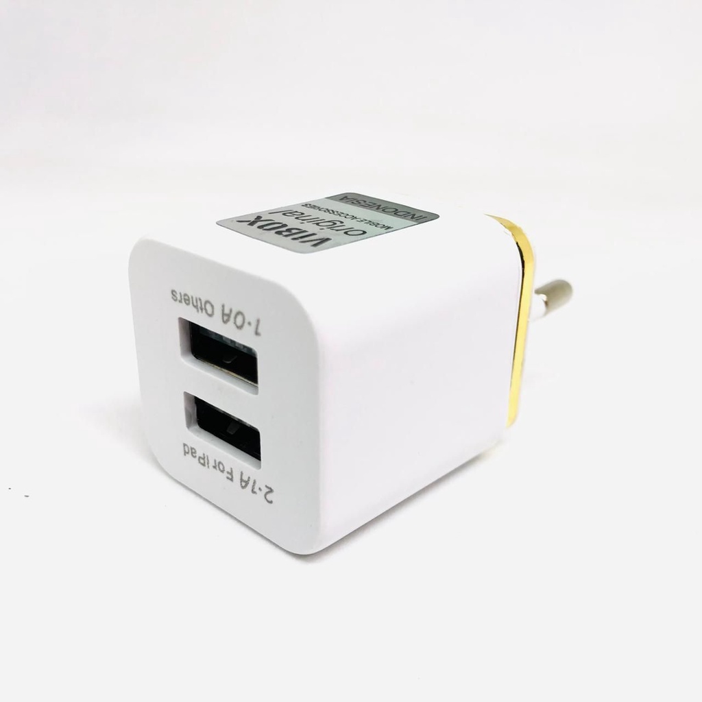 New Travel Adaptor / Batok vibox List 2Usb 2.4A kwalitas bagus dan original