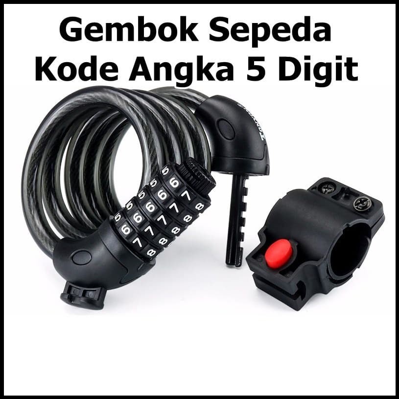 TaffGUARD Gembok Sepeda Kode Angka 5 Digit SJ008 Black