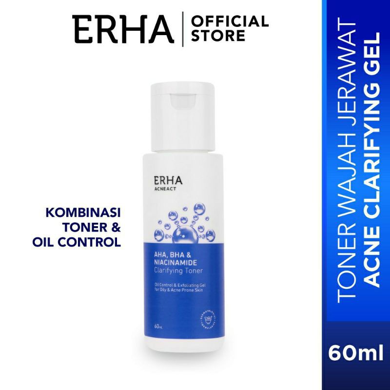 ERHA ACNEACT AHA, BHA, &amp; NIACINAMIDE CLARIFYNG TONER 60ML