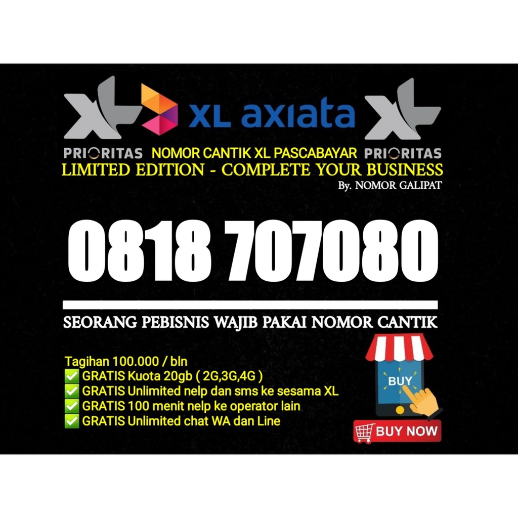 NOMOR CANTIK XL-AXIATA 10 DIGIT 0818 707080