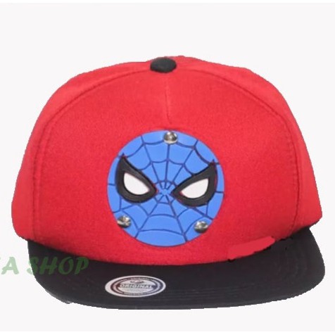 Topi Anak Snapback anak/Topi ploking anak/topi anak karakter-Merah Spiderman