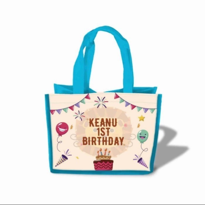 Tas goodie bag untuk Ulang Tahun gambar custom harga murah -Nasi kotak - 25x20x12