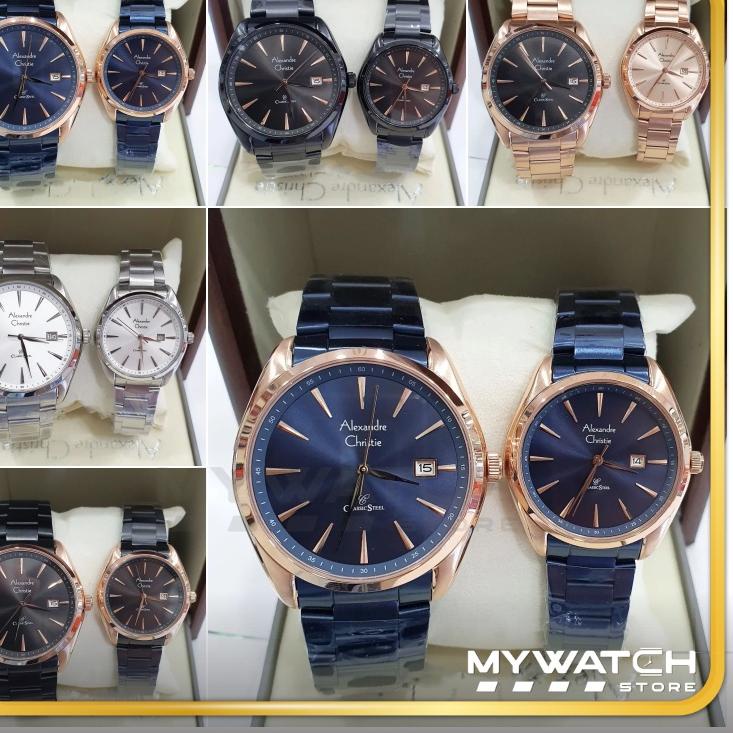 SALEE.. BISA SATUAN Jam Tangan Alexander Christie AC 8657 / AC 8652 / 8658 Couple Rantai Classic Ale