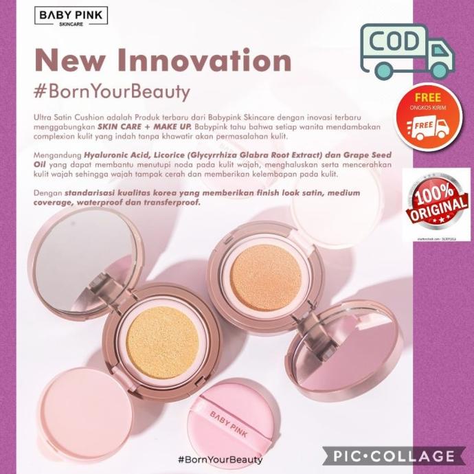 Jual Babypink Skincare Bedak Cushion Baby Pink Ultra Satin Terlaris Wanita-4