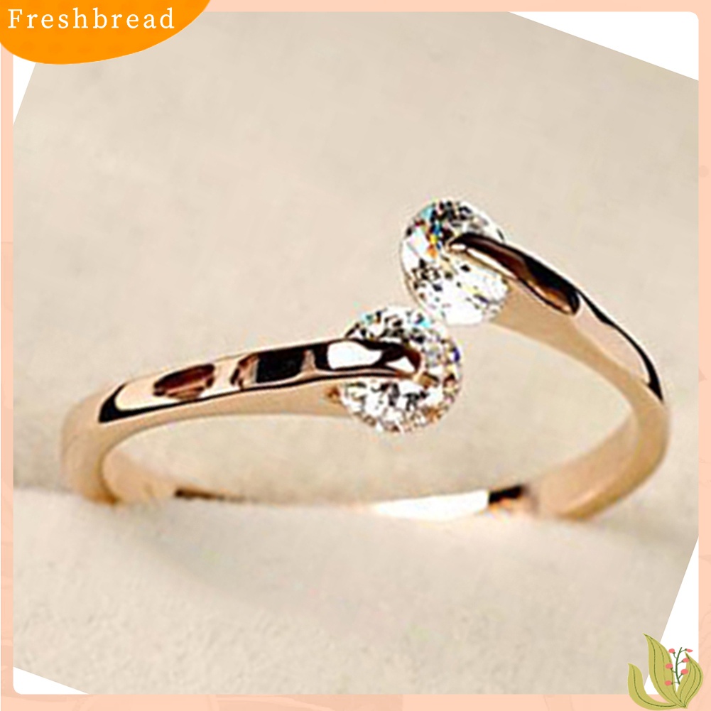 [TERLARIS]Women Shiny Adjustable Two Zircons Inlaid Knuckle Open Ring Fashion Jewelry