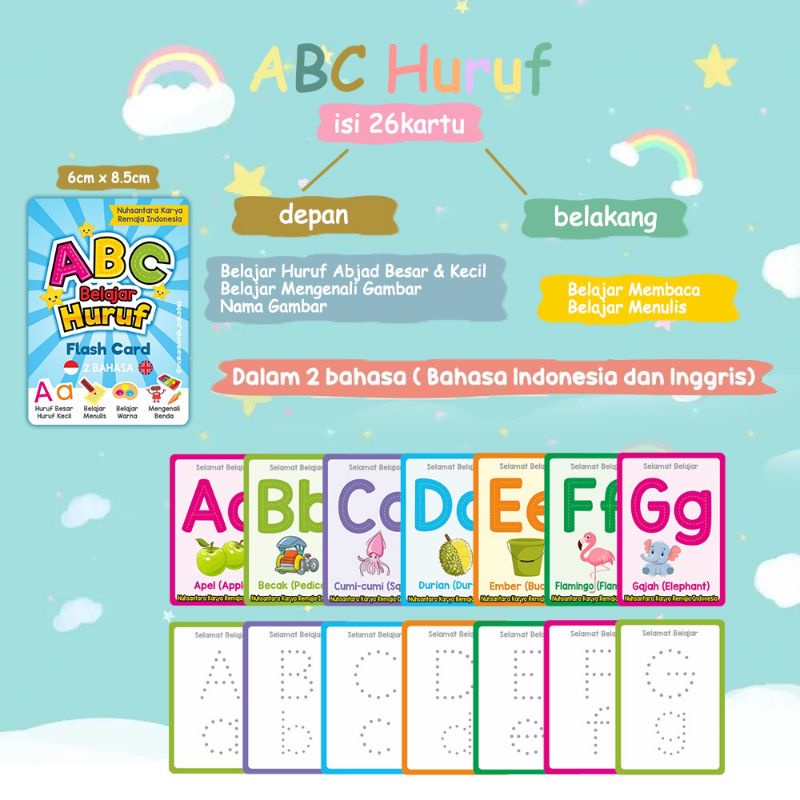 

flash card education kartu edukasi anak belajar huruf angka hijaiyah