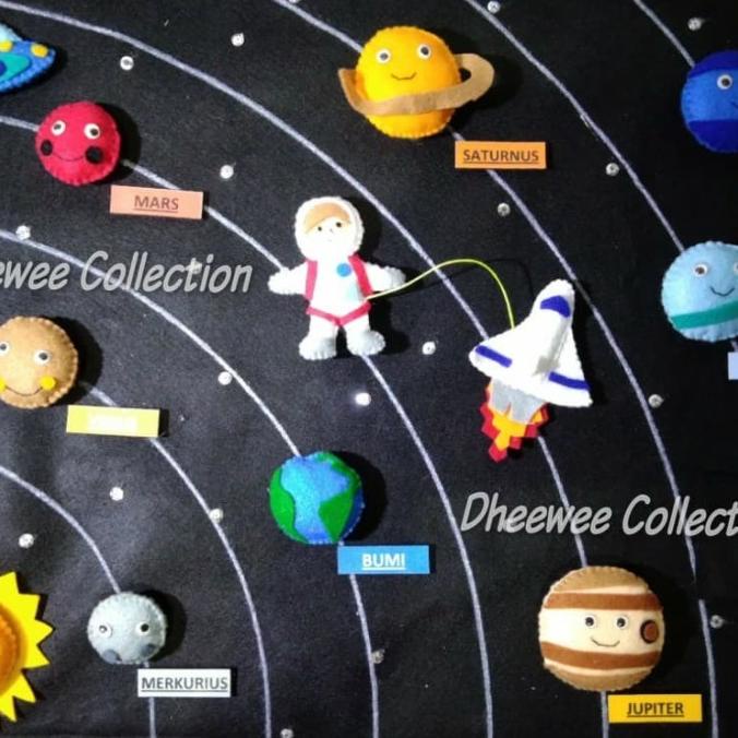 planet dan tata surya flanel mainan edukasi