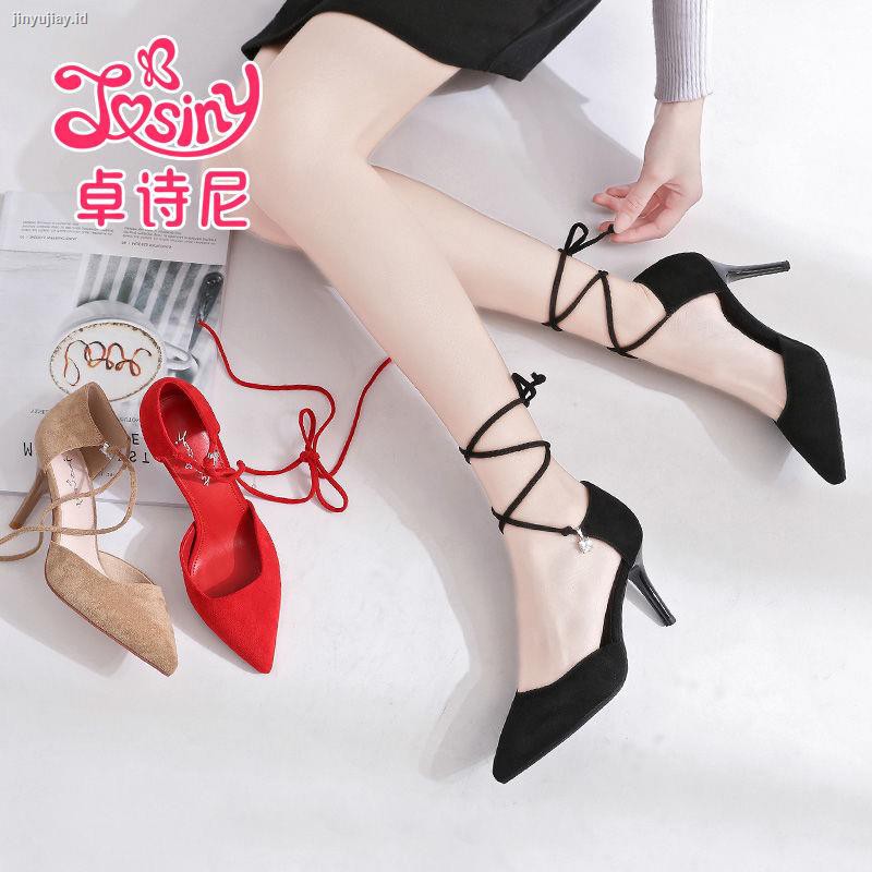 Drowini Single Shoe Women S Velvet Fine Heel Editing High