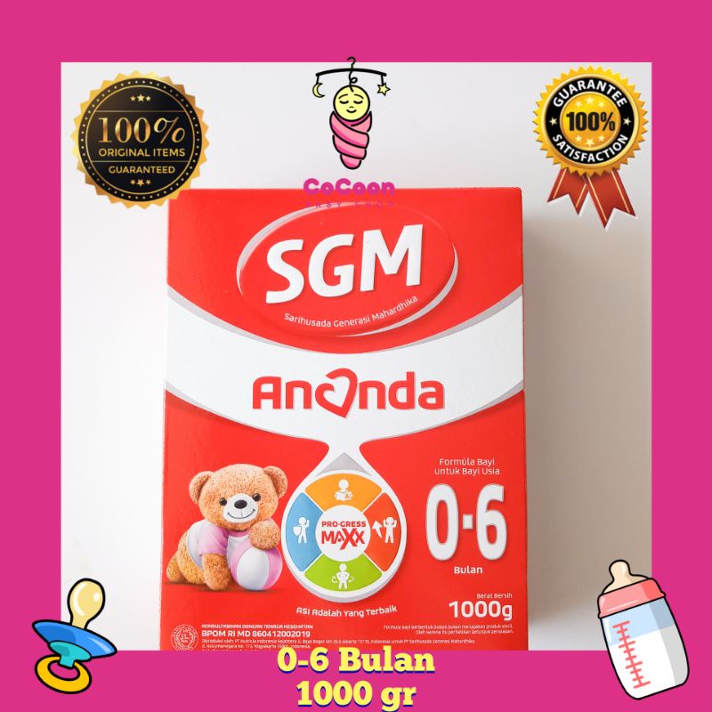 Susu Formula Bayi SGM Ananda 1 0-6 Bulan 1000g 1 kg