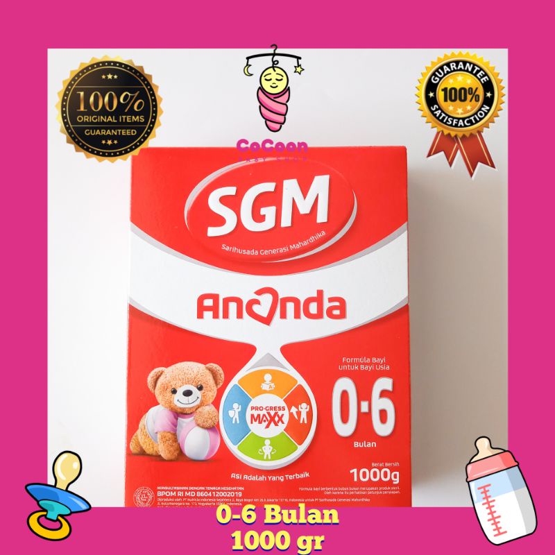 Susu Formula Bayi SGM Ananda 1 0-6 Bulan 1000g 1 kg