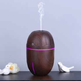 Taffware Ultrasonic Humidifier Aroma Essential Oil Diffuser Wood Design 300ml - J-010 - Dark Brown