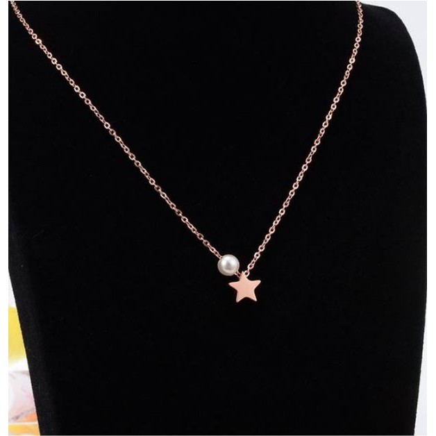 KALUNG TITANIUM 18K LIONTIN BINTANG ROSE GOLD 036320r