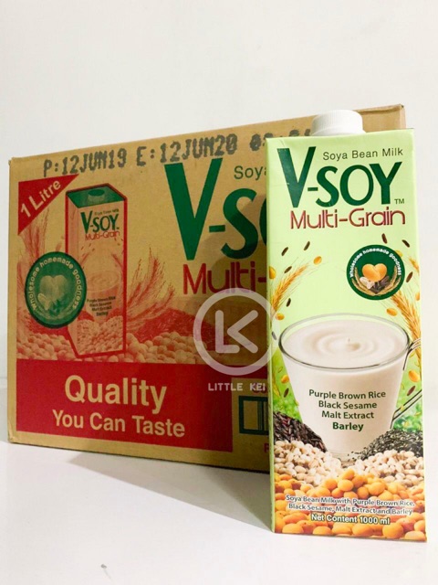 V Soy Susu Kedelai Rasa Original Multi Grain Sekarton Isi 12 Shopee Indonesia