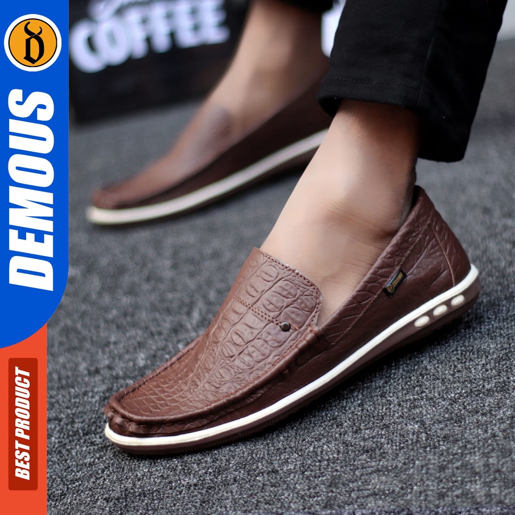 DEMOUS Britan - Sepatu Formal Pria Pantofel Oxford Kulit Asli