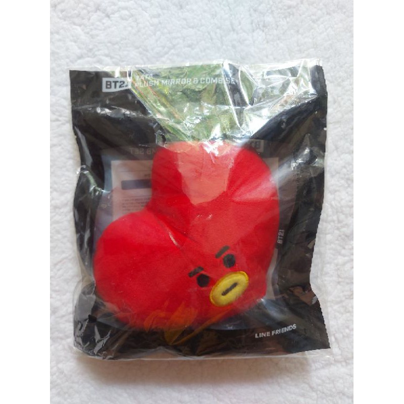 READY STOCK OFFICIAL BT21 TATA PLUSH MIRROR & COMB SET