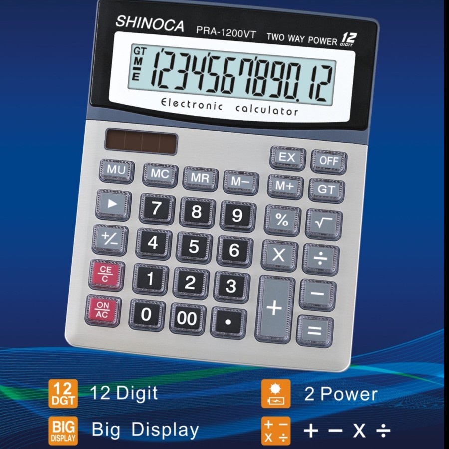 

SHINOCA Kalkulator 12 Digit PRA 1200 VT