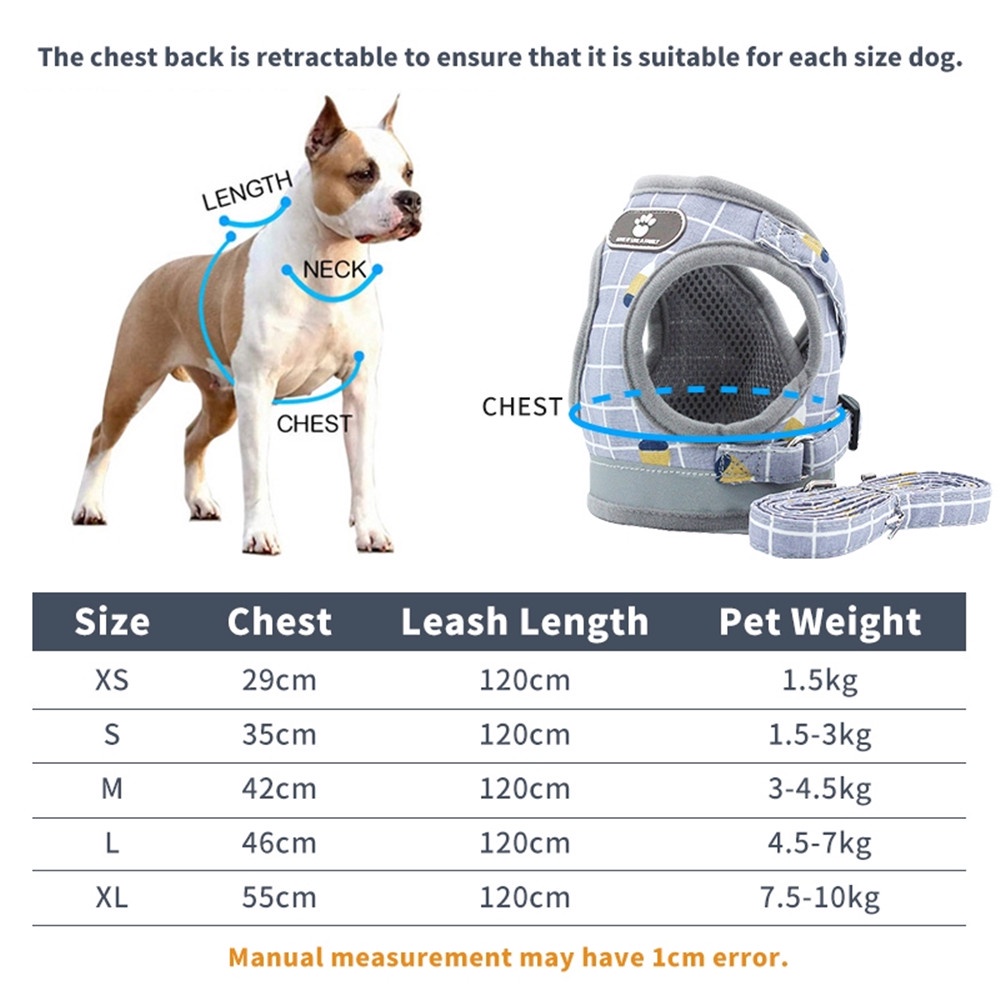 Tali Hewan Peliharaan Jenis Rompi Anjing Kecil | Puppy Harness 1.5-10kg