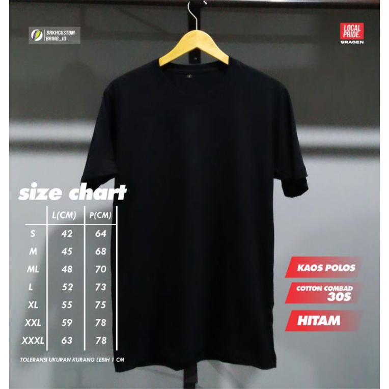 KAOS POLOS COMBAD 30S KATUN TERMURRAH BAHAN ADEM NYAMAN BRKHCUSTO M L XL XXL XXXL