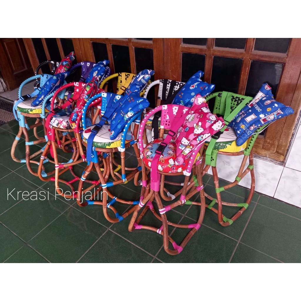 Kursi Bocengan anak motor matic Free sabuk Bantal 3 in 1 /  Jok buat di motor / tempat duduk bayi / jok motoir anak / banhtal/ jok buat anank di motor matic / Bangku boncengan anak motor matic / kursin rotan / kursi anak motor depan / boncengan anak rotan