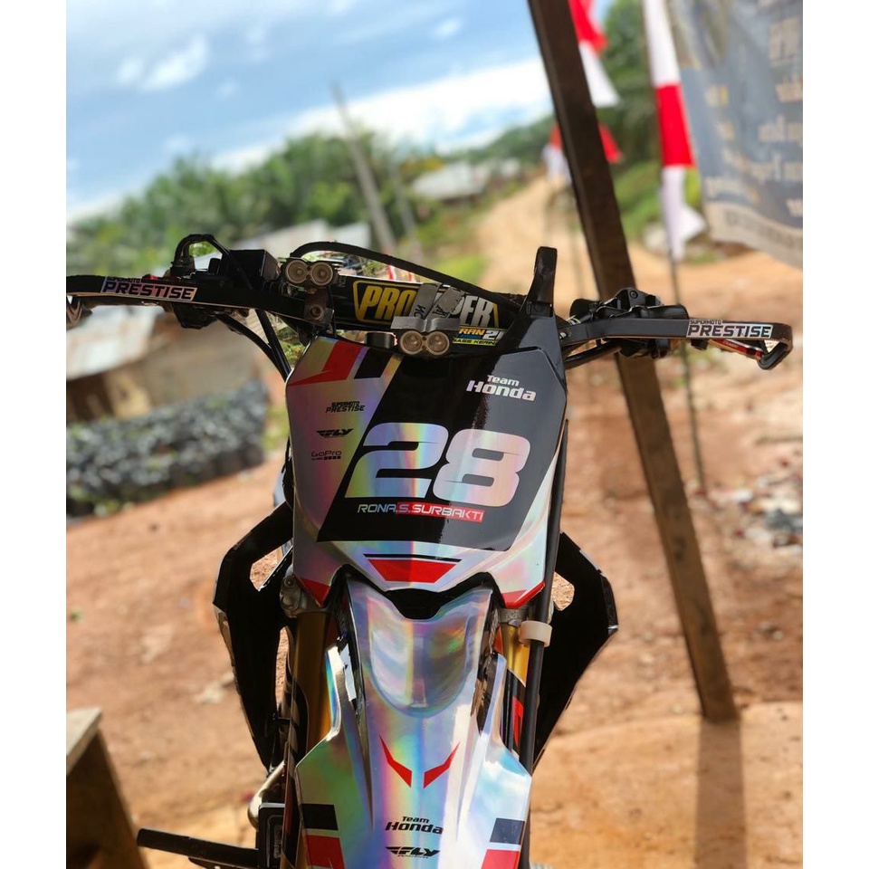 DECAL STIKER CRF 150 L HOLOGRAM FULLBODY (001) PUTIH HITAM