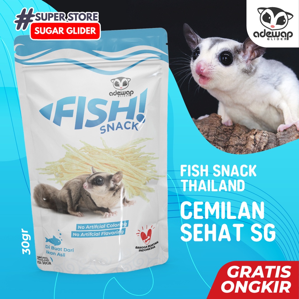 ADEWAP GLIDER Fish Snack Thailand Camilan Snackl Sugar Glider