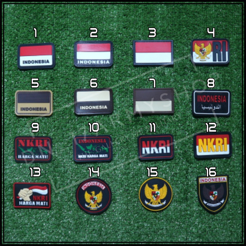 Patch Rubber Indonesia, Garuda RI, NKRI Harga Mati, Bendera Merah Putih