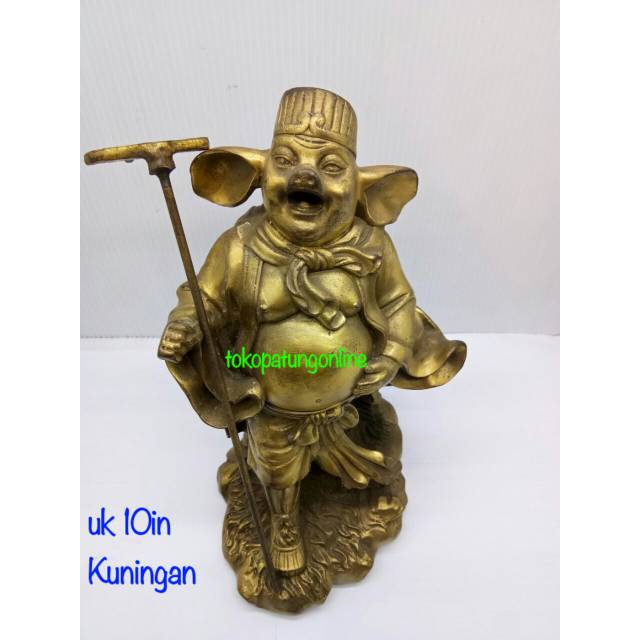 Patung Pat Kai Kuningan 10in Import