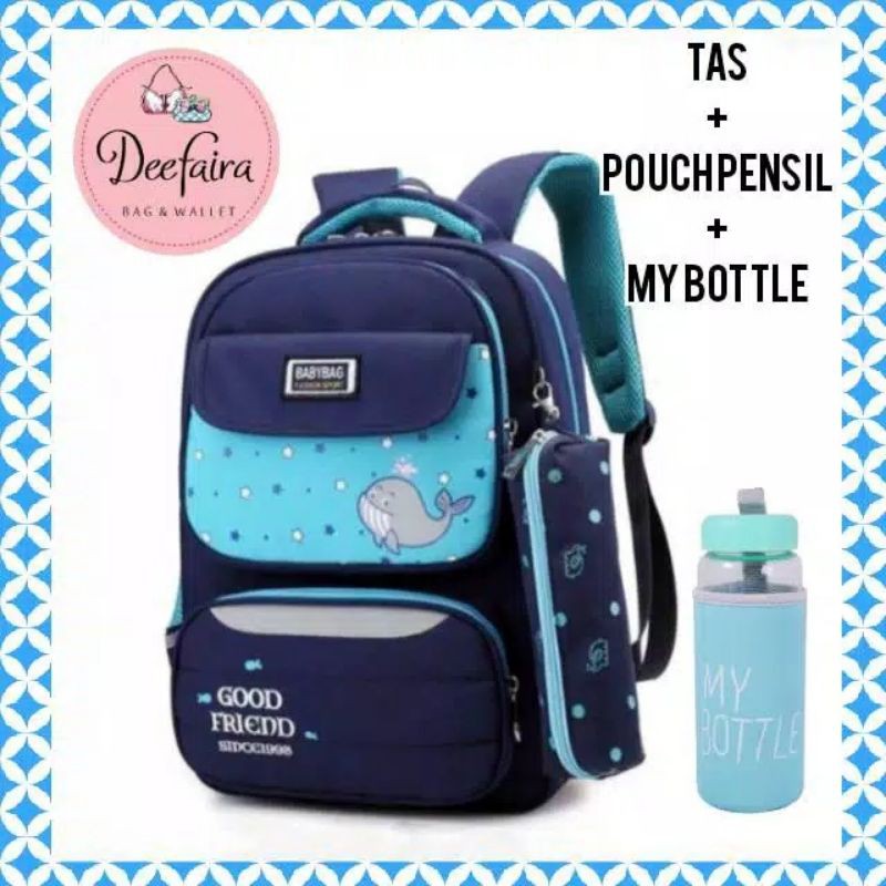 Tas Sekolah Anak Perempuan Ransel Wanita Backpack Set My Bottle