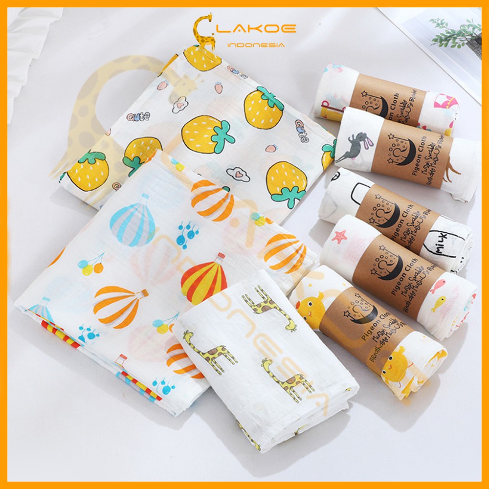 LAKOE  swaddle muslin bayi / Bedong bayi 110*110cm