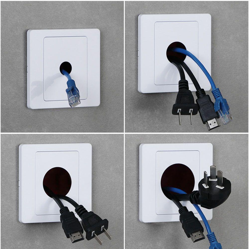 ROW 1Pcs Electrical Supplies Cable Socket Panel 86Type Decorative Cover Wall Blank Panel Home Improvement With Rubber Pad With Outlet Hole Cable Organizer Storage Wiring Accessories Cable Cover