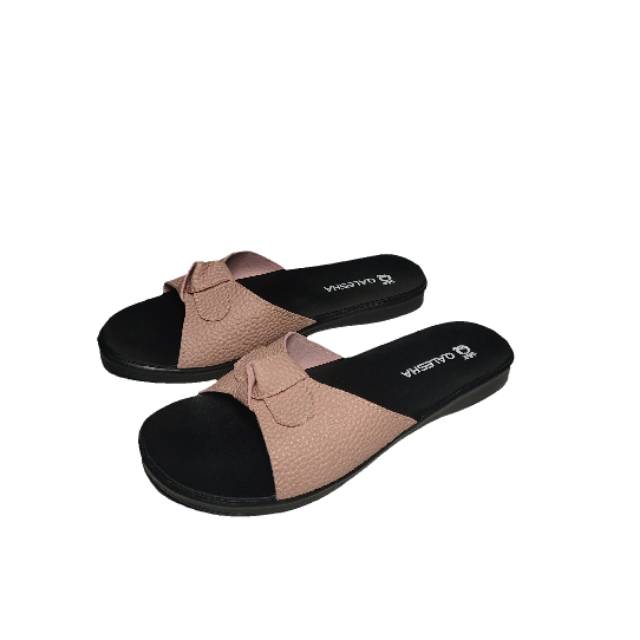 Insyira - Sandal Papirut Elfrida / Sandal Slop Wanita Non Slip Alas Hitam